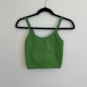 SET active green ribbed cropped tank!